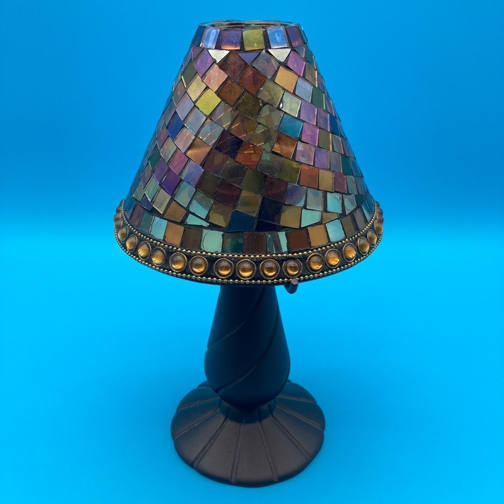 PartyLite Global Fusion Mosaic Stained Glass Fairy Lamp Candle Holder P8368